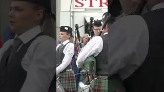 Close up of Buchan Peterson Pipe Band at Banchory 2023 North of Scotland Championship 