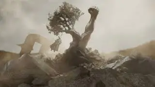 Hangman - An artistic camera mapping project that uses an image created by Mid Journey