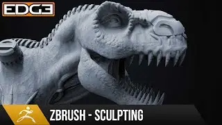 #2 Zbrush Sculpting Tutorial for Beginners Series - Organic & Hard-Surface T-Rex 1080p HD