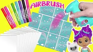 Gabby's Dollhouse Movie DIY Airbrush Art Tutorial with Stencils! Crafts for Kids