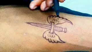 SWORD WING TATTOO | Angel wings tattoo | sword tattoo | How to make wing tattoo| Art by rajan| Rajan
