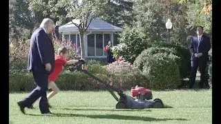 Kid Gets Wish: Mows White House Lawn With Trump