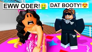 Brookhaven, But CREEPY GUY Was STALKING ME on CRUISE.. (Brookhaven RP🏡)