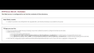 Visual Studio: HTTP Error 403.14-Forbidden