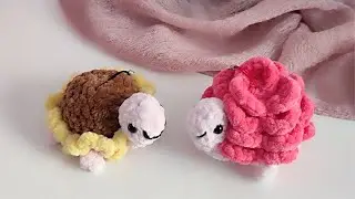 Crochet turtle tutorial, crochet turtle, crochet keychain, rose and sunflower turtle