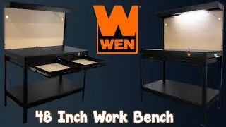 Upgrade Your Workspace with WEN WB4723T 48-Inch Workbench - Power Outlets and Light Included!