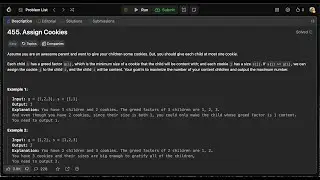 Greedy Two Pointer Algorithm Leetcode Problem 455.  Assign Cookies
