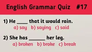 English Grammar Quiz (Part17) | Choose the Correct Form of Verb