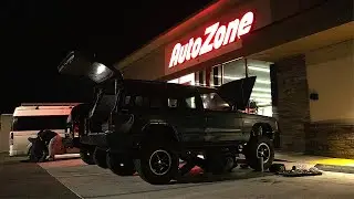 Night Riding - Green Jeep Breaks Down Before Hitting The Trail
