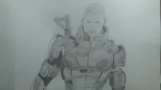 Джон Шепард. Рисунок простым карандашом. John Shepard. Drawing in pencil.