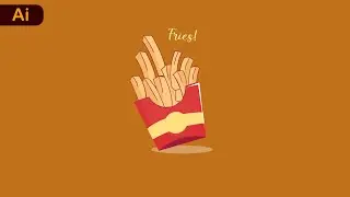 Fries Illustration art | Draw a flat design | Vector 