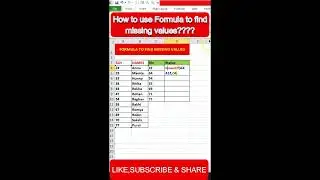 Formula to find missing values in excel 
