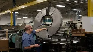 Extreme Satisfying Metalworking Process With Modern Machines And Workers At High Level