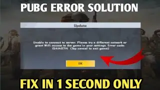 How To Solve Pubg Error Code |  Unable To Connect To Server Please Try A Different Network Pubg