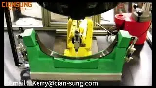 Robotic gluing cell system.