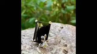 Серебряное кольцо с раухтопазом, размер 18,75