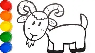 Glitter Coloring And Drawing Goat Animal Learn Colors #Glitter #Coloring #Drawing