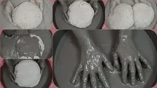 Soft Dusty Stoney Pure❤️Cement Slabs Dipping+Crumbling in💦+on Paste & Mixing/Playing ASMR