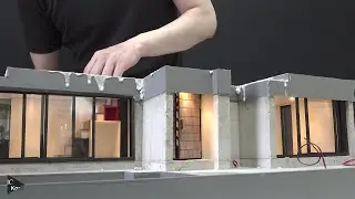 Making a Mini House from Concrete || #3 (stairs, sliding door, living room)