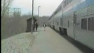 Amtrak Empire Builder at Wisconsin Dells 1992 with F40's