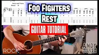 How to play Foo Fighters Rest Guitar Tutorial Lesson
