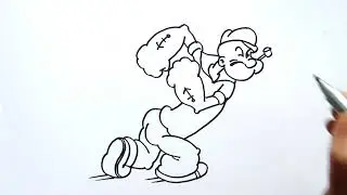 How To Draw Popeye The Sailor #cartoon #trending #viral #|popeye Magic Drawings #sailor #character