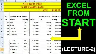 Ms-Excel Lecture 2 | Excel Tutorial by developers technologies 20 years of Experience | Excel Series