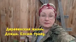 Деревенски выходные. Проливные дожди. Косим траву.