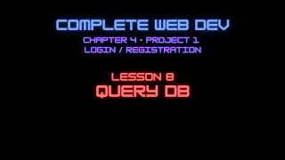 Web Dev 5 - 8 Query DB