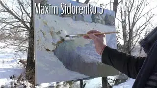 How to draw a winter landscape... 50x70 cm,2021.#art #oilcanvas #how #artvideo