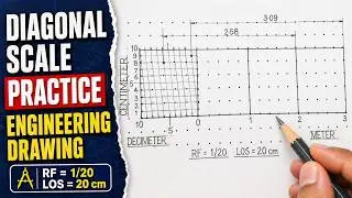 How to draw diagonal scale in engineering drawing