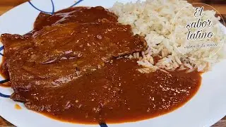 🔴Como Hacer Cecina Guisada En Salsa de Chile Morita 👌