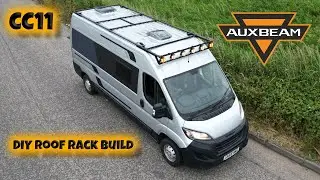 Making DIY roof rack fitting AUXBEAM Spotlights  - Boxer Camper conversion - CC11