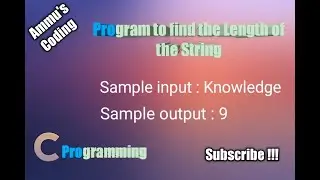Program to Find the Length of the String | C Language | Explanation in Tamil