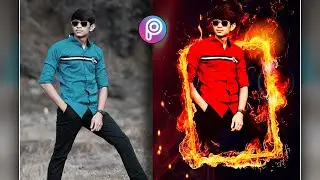 Fire Frame Photo Editing in PicsArt Mobile Tutorial