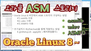 ASM 스토리지 구성시 asmlib, udev, ASMFD 간 차이점 및 applyRU 방법