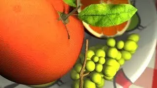 Fruit 3d Maya Model - Orange & Grapes