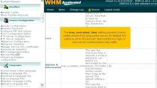 How to configure PHP from within WHM