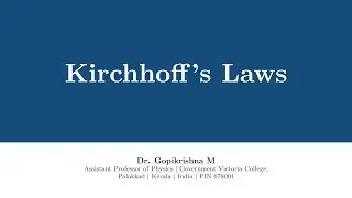 Kirchhoff's laws.