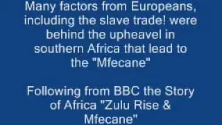 Mfecane in South Africa and the African holocaust in general
