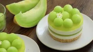 Bánh mousse dưa lưới thơm mát không dùng lò nướng | Melon mousse cake (no-bake)