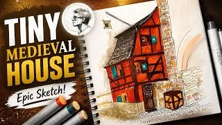 Urban Sketching Architecture: Draw a MEDIEVAL Tiny HOUSE With Copic Markers!