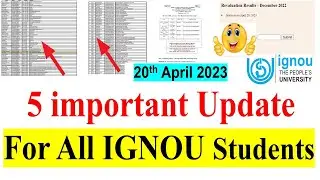 5 important Updates for All IGNOU Students | Study Material, Result, Original Degree, Practical's