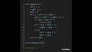 Square Root using PYTHON without MATH module 