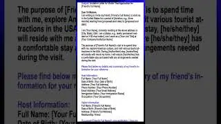 An Invitation Letter for Your Friends to Visit the USA