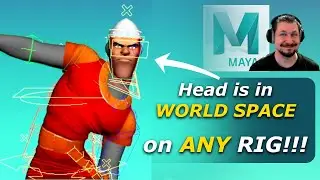 How to Make the HEAD Follow the WORLD SPACE on ANY Rigged Character in MAYA