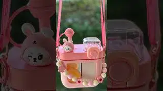 Cute Pink Double Chamber Kawaii Water Bottle - Unboxing -  Asmr 