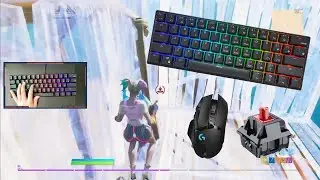 Royal Kludge RK61 ASMR Chill Keyboard Sounds Red Switches + Handcam 🤩 | Fortnite Free Building