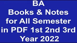 BA Books & Notes for All Semester in PDF 1st 2nd 3rd Year 2022