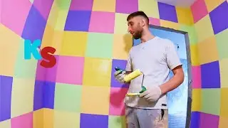 Покраска стен в ПРИХОЖЕЙ или ДЕТСКОЙ необычным способом!